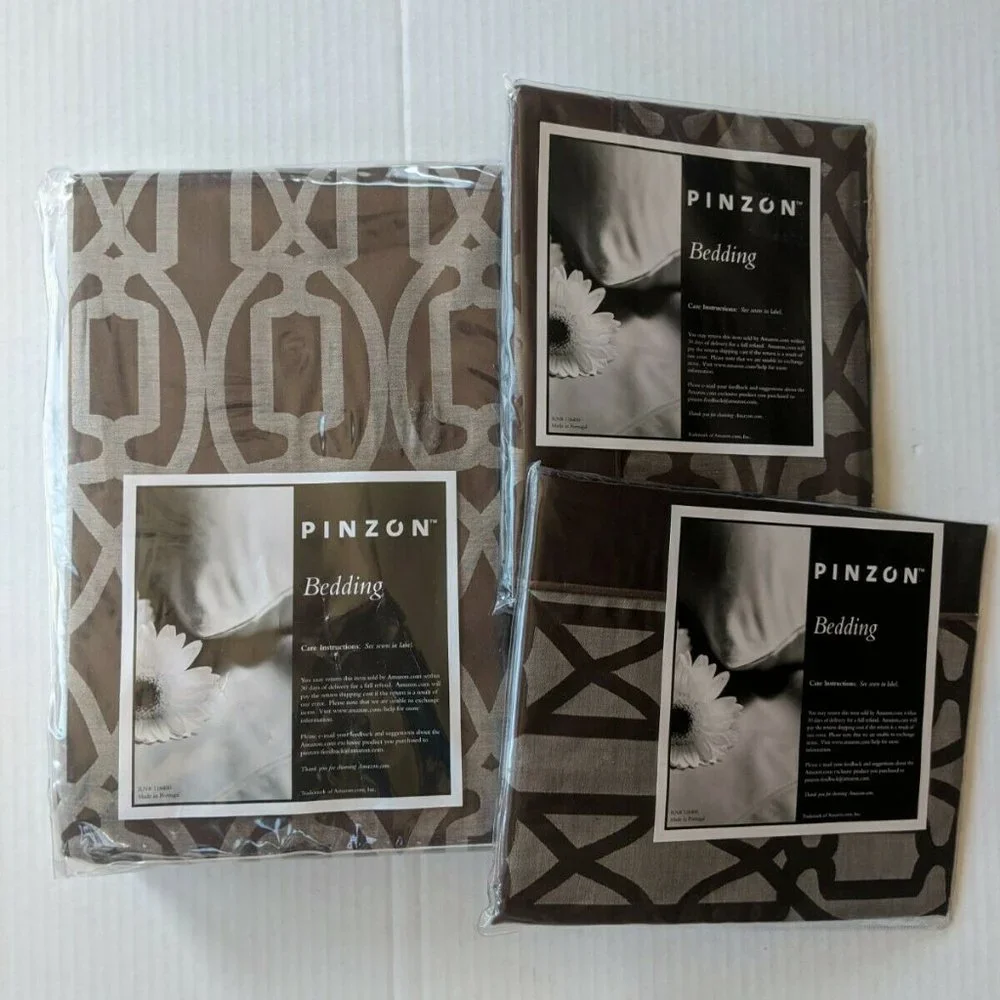 Pinzon 300 Thread Count 100% Cotton Labyrinth 3Pcs Duvet Full/Quinn 2 Shams NEW